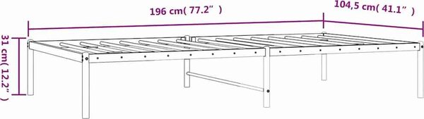 VidaXL Kovový rám postele [350907] Barva: Černá, Velikost: 90 x 190 cm (rám 196 x 95 x 31 cm)