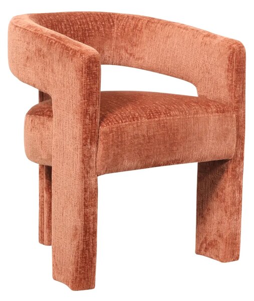 LivinHill Designové čalouněné jídelní křeslo Leith cihlové