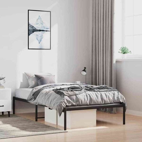 VidaXL Kovový rám postele [350907] Barva: Černá, Velikost: 90 x 190 cm (rám 196 x 95 x 31 cm)