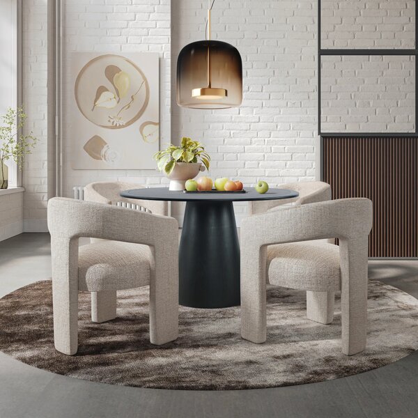 LivinHill Designové čalouněné jídelní křeslo Leith bílé II
