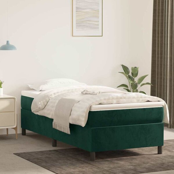 VidaXL Box spring postel s matrací samet [3144666] Barva: světle šedá, Velikost: 90 x 190 cm