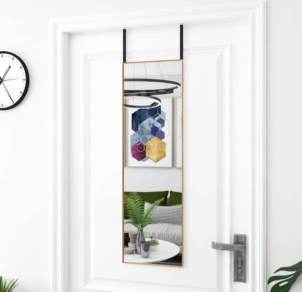 VidaXL Zrcadlo na dveře sklo a hliník [327414] Barva: Černá, Velikost: 40 x 100 cm