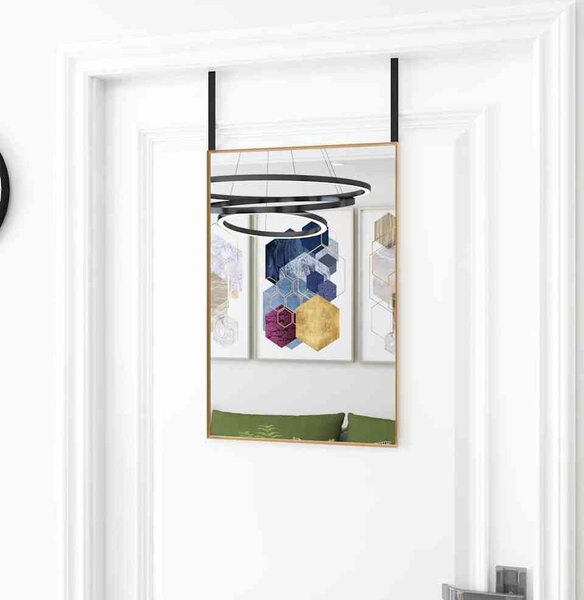 VidaXL Zrcadlo na dveře sklo a hliník [327414] Barva: Černá, Velikost: 40 x 100 cm
