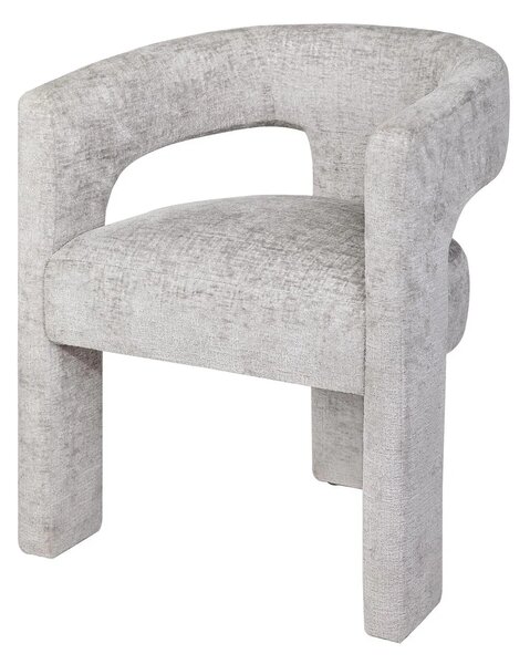 LivinHill Designové čalouněné jídelní křeslo Leith stříbrnošedé