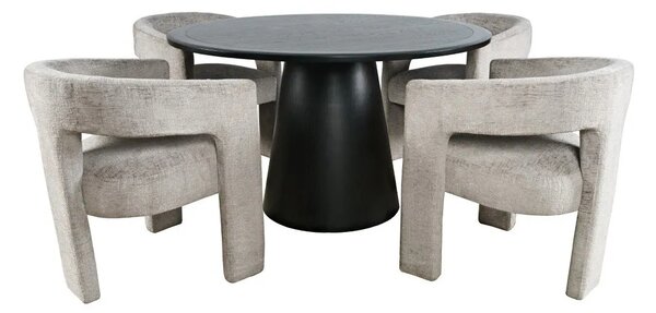 LivinHill Designové čalouněné jídelní křeslo Leith stříbrnošedé
