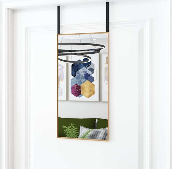 VidaXL Zrcadlo na dveře sklo a hliník [327414] Barva: Černá, Velikost: 40 x 100 cm