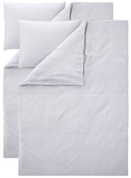 Livarno® Sada ložního povlečení s podílem lnu, 140 x 200 cm, 70 x 90 cm, 2dílná, bílá (800013628)
