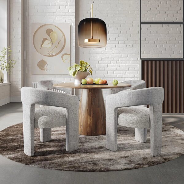 LivinHill Designové čalouněné jídelní křeslo Leith stříbrnošedé