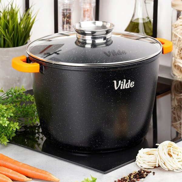 Hrnec žulový se skleněnou poklicí TERRUNA AROMA 28 cm, 9,7 l Vilde