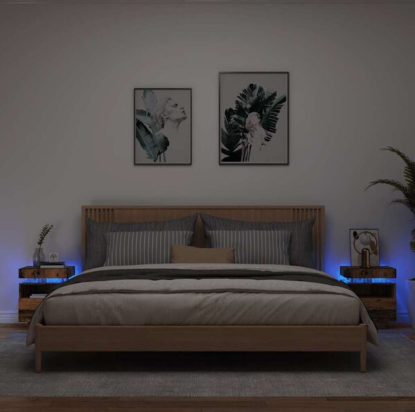 VidaXL Noční stolky s LED osvětlením 2 ks 40x39x48,5 cm [836785] Barva: Černá