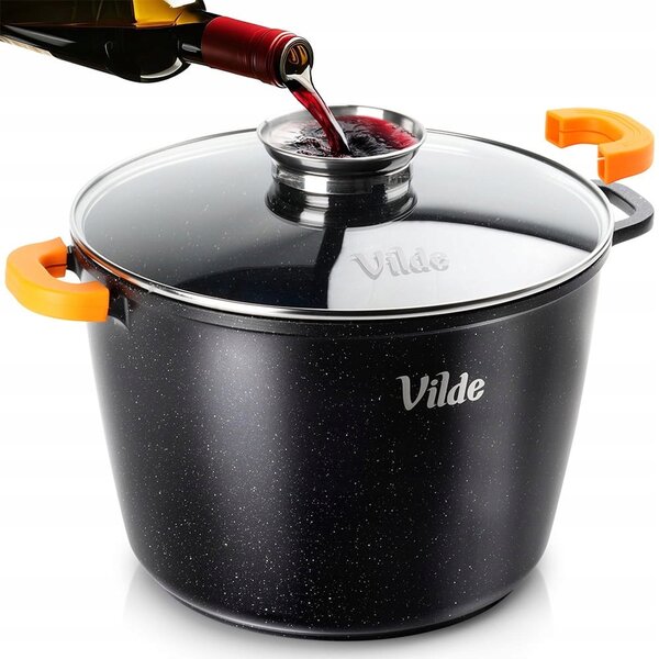 Hrnec žulový se skleněnou poklicí TERRUNA AROMA 28 cm, 9,7 l Vilde