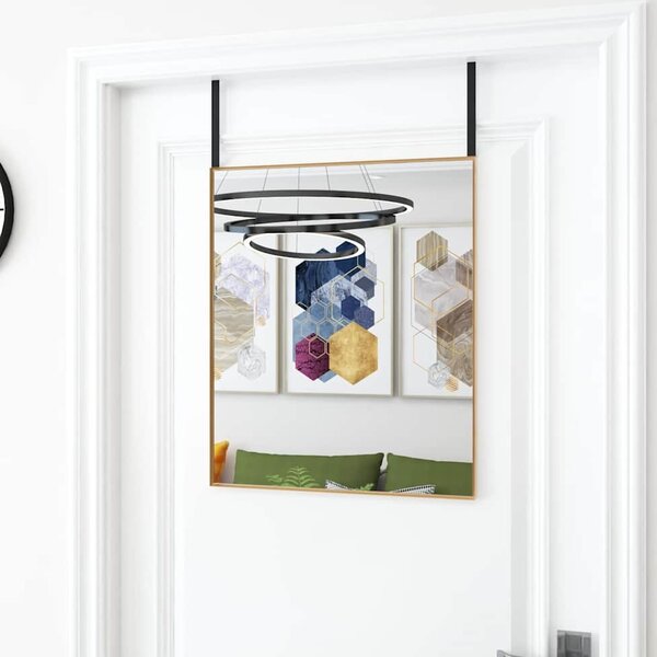 VidaXL Zrcadlo na dveře sklo a hliník [327414] Barva: Černá, Velikost: 40 x 100 cm