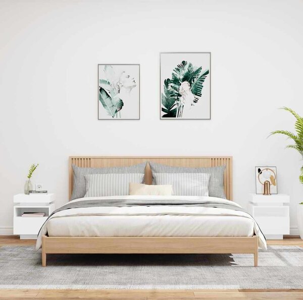 VidaXL Noční stolky s LED osvětlením 2 ks 40x39x48,5 cm [836785] Barva: Černá