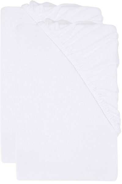 Livarno® Sada žerzejových napínacích prostěradel s podílem lnu, 90–100 x 200 cm, 2dílná, bílá (800013632)