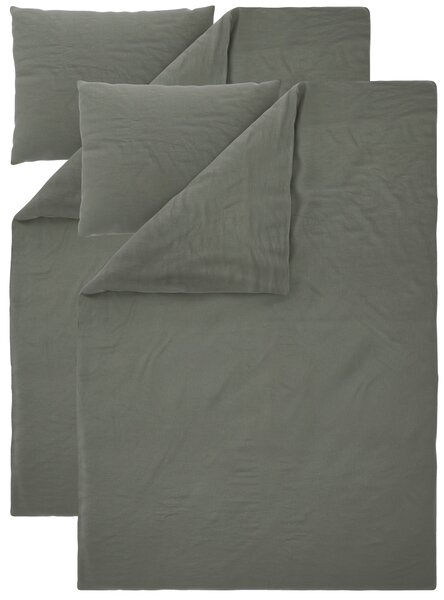 Livarno® Sada ložního povlečení s podílem lnu, 140 x 200 cm, 70 x 90 cm, 2dílná, zelená (800013629)