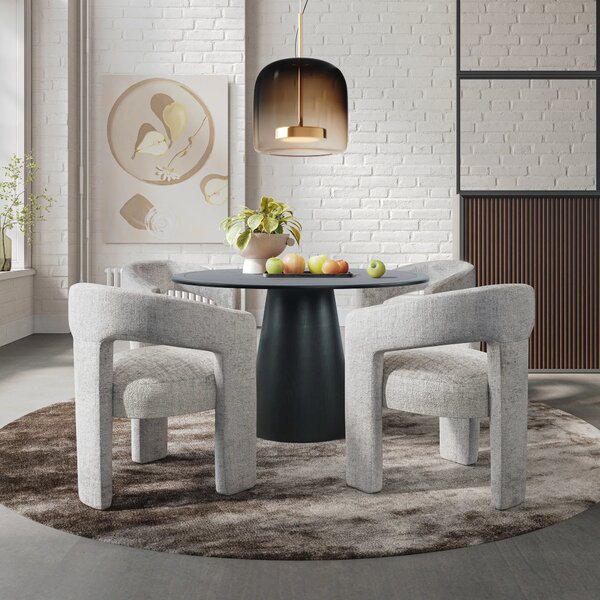 LivinHill Designové čalouněné jídelní křeslo Leith stříbrnošedé