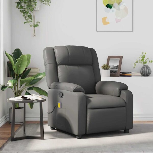 VidaXL Masážní polohovací křeslo umělá kůže, rozměry ve vzpřímené poloze 77 x 95 x 99 cm [373535] Barva: Červená
