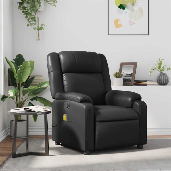 VidaXL Masážní polohovací křeslo umělá kůže, rozměry ve vzpřímené poloze 77 x 95 x 99 cm [373535] Barva: Červená