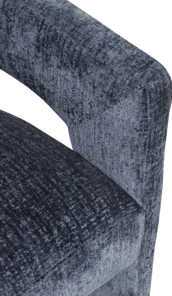LivinHill Designové čalouněné jídelní křeslo Leith tmavě modré