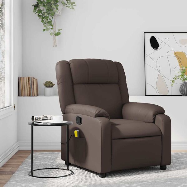 VidaXL Masážní polohovací křeslo umělá kůže, rozměry ve vzpřímené poloze 77 x 95 x 99 cm [373535] Barva: Červená