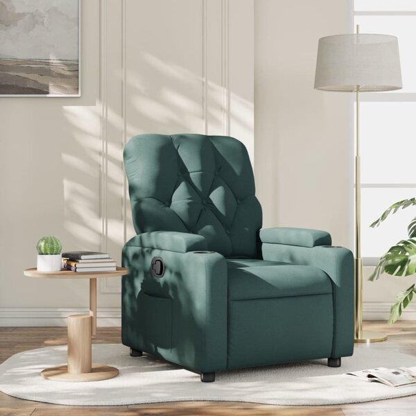VidaXL Polohovací křeslo textil, výška sedáku od země 42–44 cm [372484] Barva: Tmavě šedá