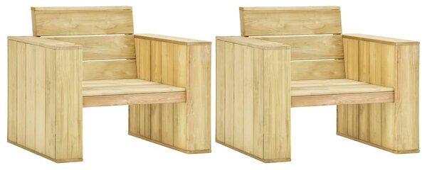 Zahradní židle 2 ks 89 x 76 x 76 cm impregnované borové dřevo