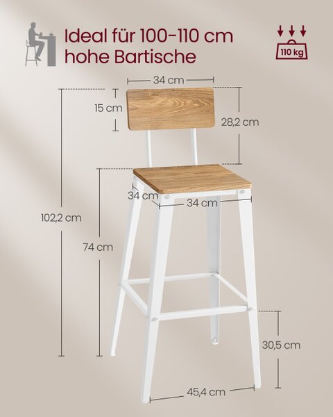 Set dvou barových židlí LBC078K01 (2 ks)