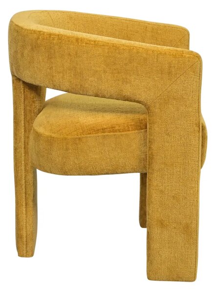 LivinHill Designové čalouněné jídelní křeslo Leith zlatooranžové