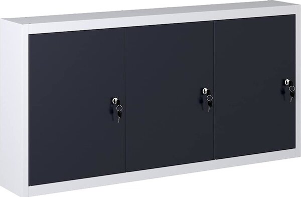 VidaXL Nástěnná skříň na nářadí industriální styl kov šedo-černá [145353] Velikost: 40 x 19 x 60 cm