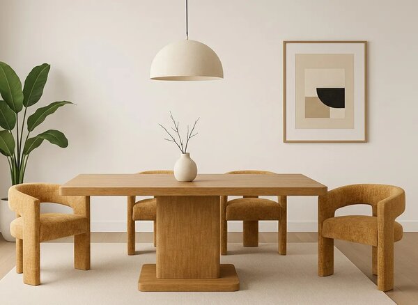 LivinHill Designové čalouněné jídelní křeslo Leith zlatooranžové