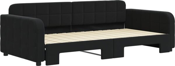 VidaXL Válenda s přistýlkou samet, výška noh 5 cm [3196940] Barva: světle šedá, Velikost: 90 x 190 cm