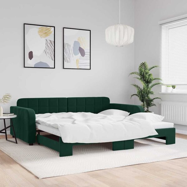 VidaXL Válenda s přistýlkou samet, výška noh 5 cm [3196940] Barva: světle šedá, Velikost: 90 x 190 cm