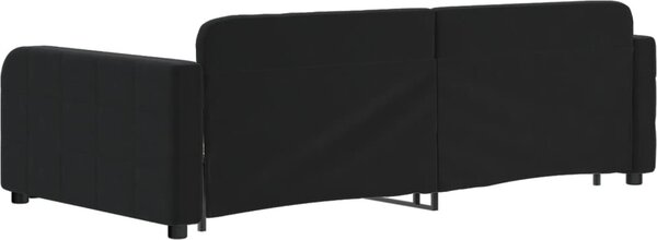 VidaXL Válenda s přistýlkou samet, výška noh 5 cm [3196940] Barva: světle šedá, Velikost: 90 x 190 cm