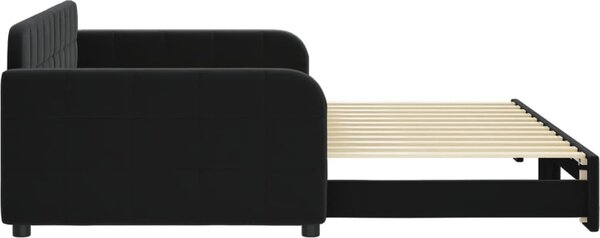 VidaXL Válenda s přistýlkou samet, výška noh 5 cm [3196940] Barva: světle šedá, Velikost: 90 x 190 cm