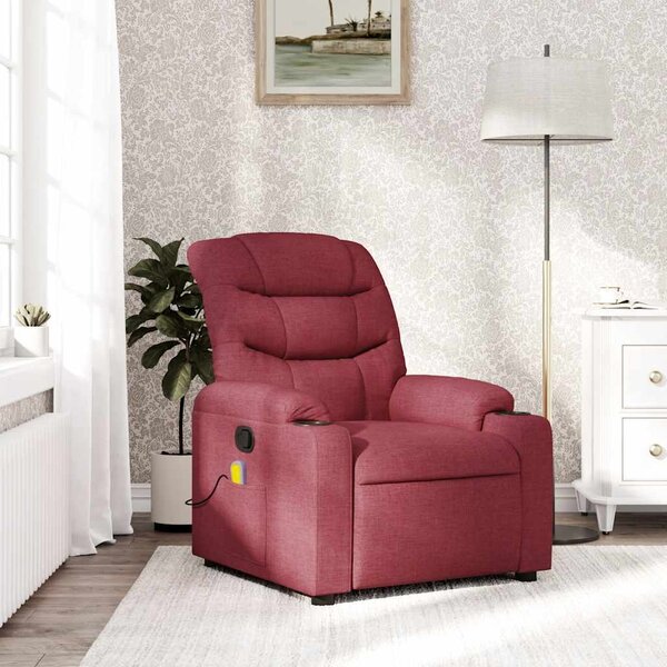 VidaXL Masážní polohovací křeslo textil, rozměry ve vzpřímené poloze 75,5 x 93 x 99,5 cm [374156] Barva: Tmavě šedá
