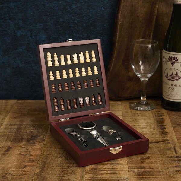 Dárková SADA na víno s mini šachy Wine&Chess DÁREK otvírák