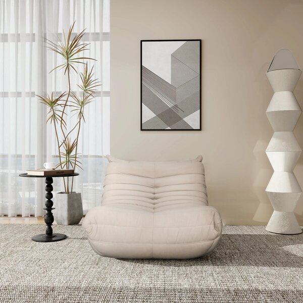 LivinHill Designové křeslo Nua samet béžové