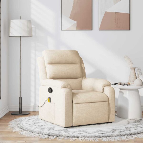 VidaXL Masážní polohovací křeslo textil, rozměry ve vzpřímené poloze 75 x 92,5 x 100 cm [373475] Barva: Tmavě šedá