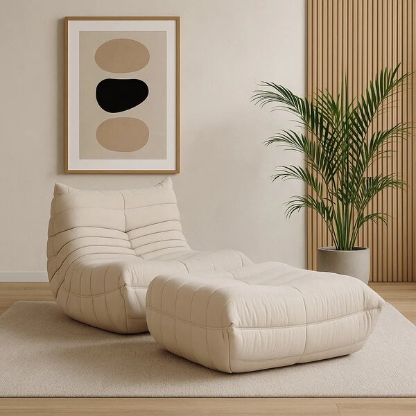 LivinHill Designové křeslo Nua samet béžové