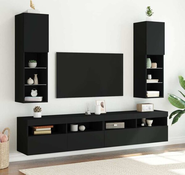 VidaXL TV skříňky s LED osvětlením 2 ks [837022] Barva: kouřový dub, Velikost: 40,5 x 30 x 90 cm