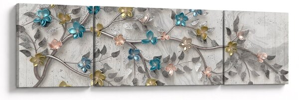 Obraz- Na větvi - abstraktní (170x50 cm)
