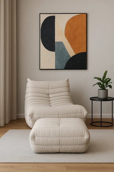 LivinHill Designové křeslo Nua samet béžové