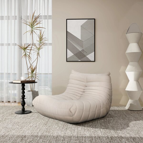 LivinHill Designové křeslo Nua samet béžové