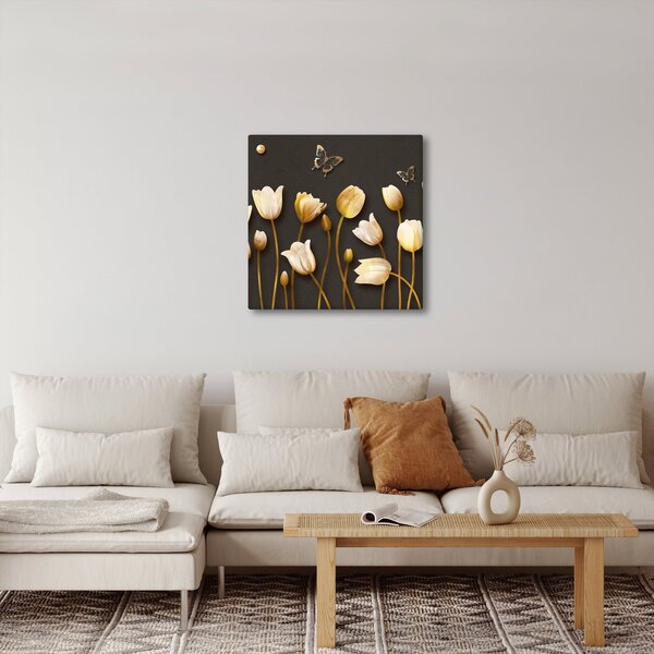 Obraz - Tulipány - abstraktní (30x30 cm)