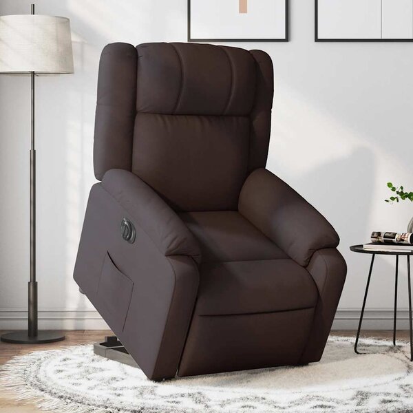 VidaXL Elektrické zvedací polohovací křeslo textil, rozměry ve vzpřímené poloze 77 x 95 x 99 cm [3205226] Barva: taupe