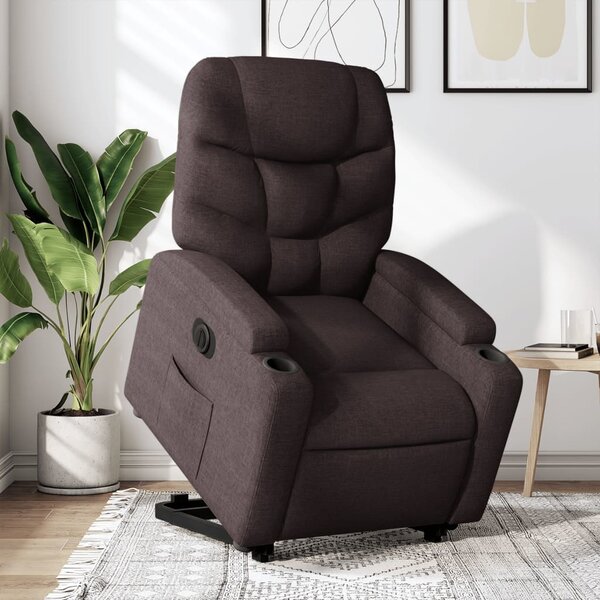 VidaXL Elektrické zvedací polohovací křeslo textil, rozměry ve vzpřímené poloze 74 x 89 x 100 cm [3204620] Barva: taupe