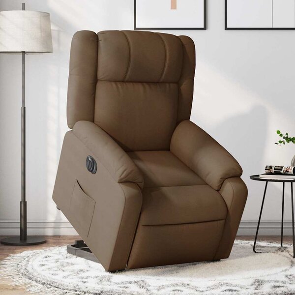 VidaXL Elektrické zvedací polohovací křeslo textil, rozměry ve vzpřímené poloze 77 x 95 x 99 cm [3205226] Barva: taupe