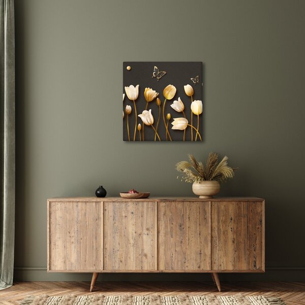 Obraz - Tulipány - abstraktní (30x30 cm)