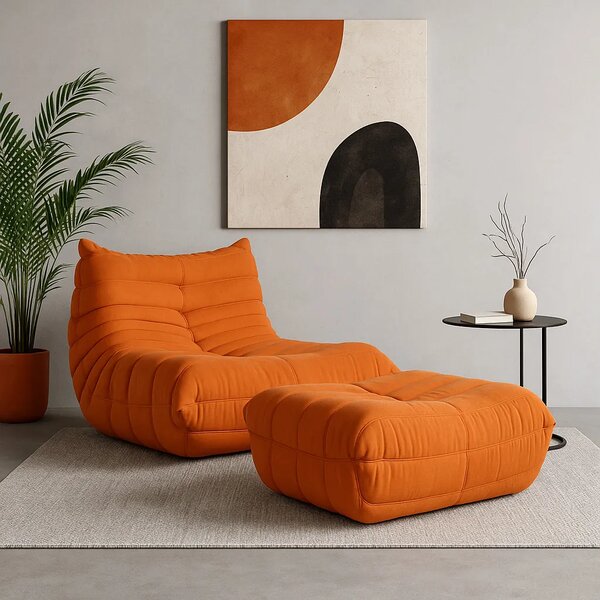 LivinHill Designové křeslo Nua samet oranžové