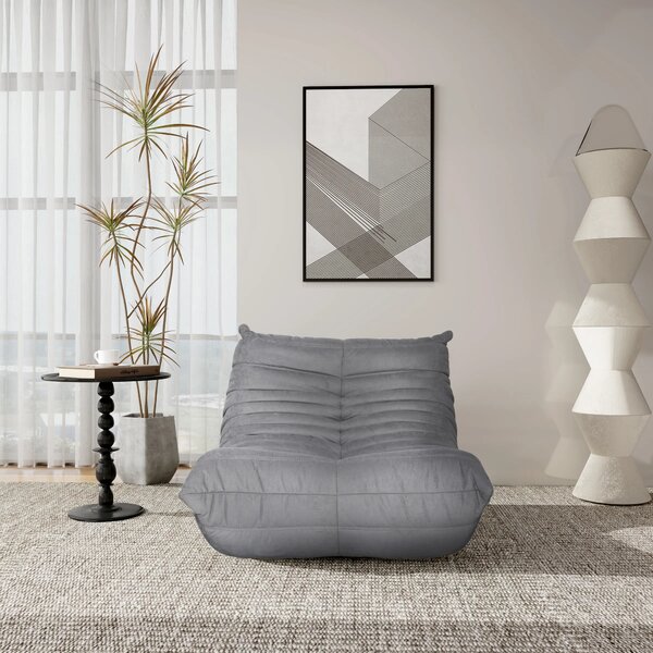 LivinHill Designové křeslo Nua samet šedé